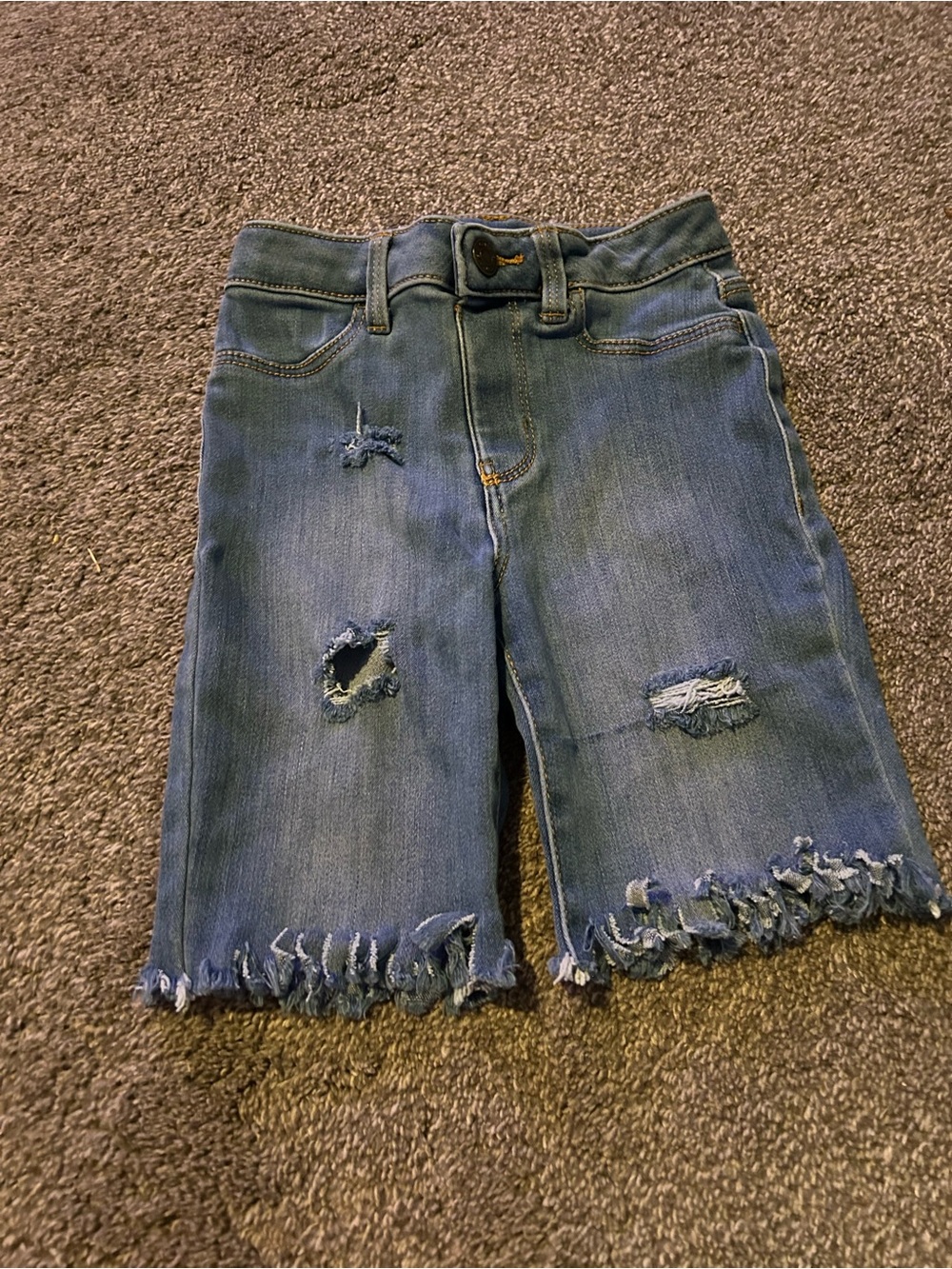 Carter's Distressed Blue Denim Fringe Hem Shorts